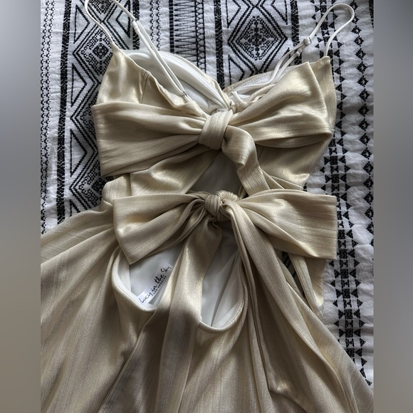 NWOT- Savanna Fit and Flare Dress in Gold Shimmer
Size S - Picture 4 of 5